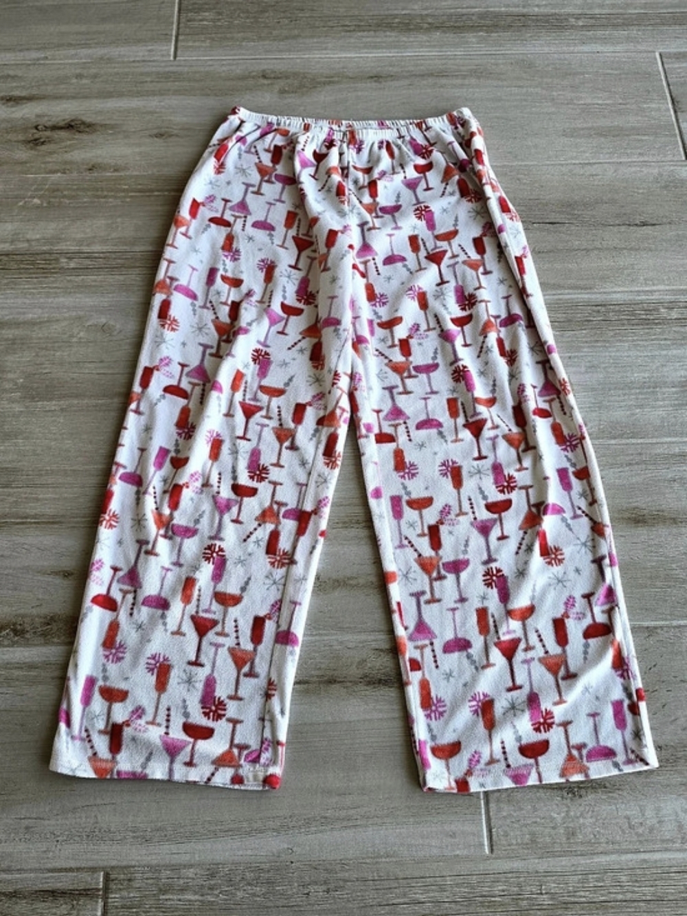 HUE Holiday Printed Fleece Lounge Pants Large